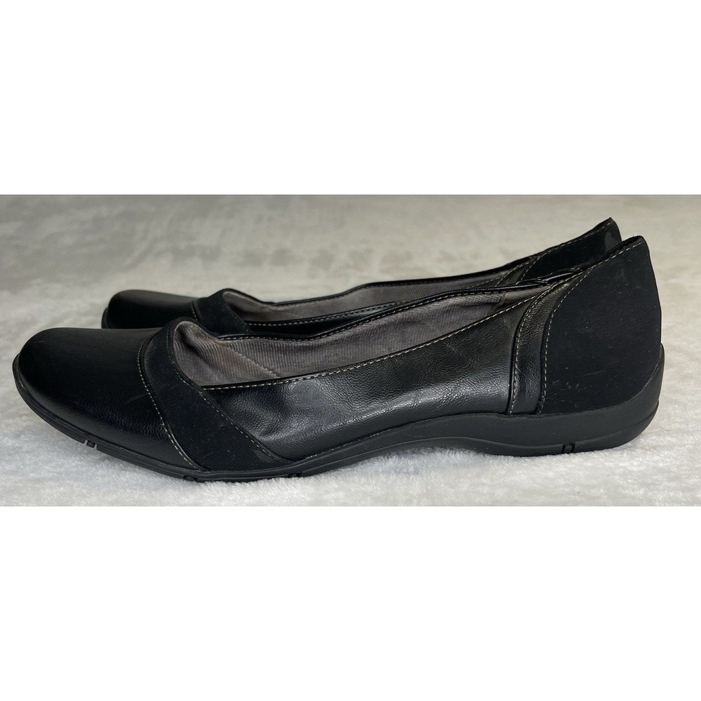 Life Stride Dig Flat Size 9 Black‎ Slip On Comfort